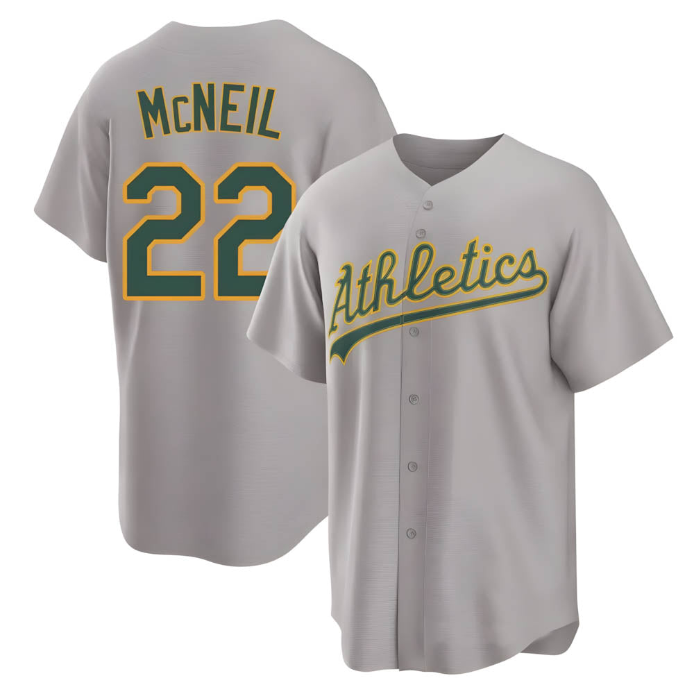 Crovyle Athletics #22 Jeff McNeil player Gray Replica Away Stitched Jersey