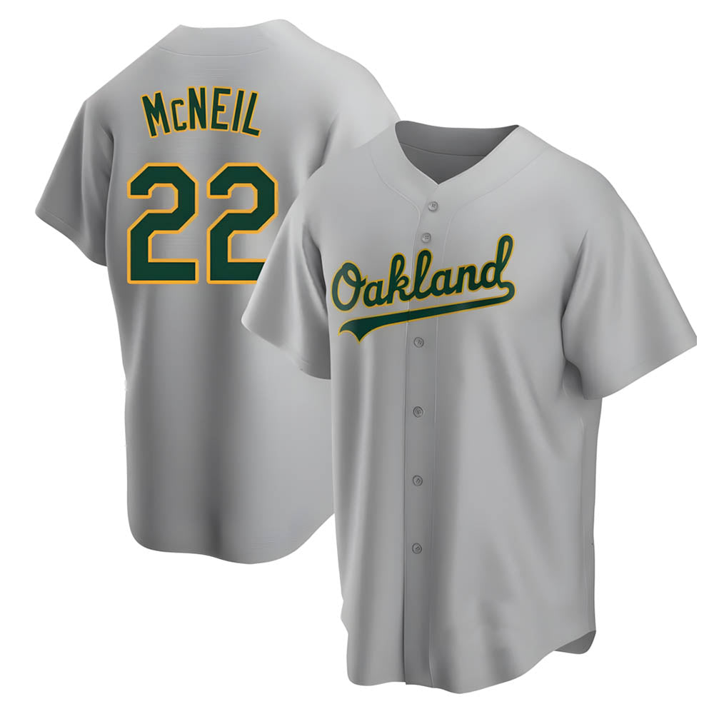 Crovyle Athletics #22 Jeff McNeil player Gray Replica Road Stitched Jersey