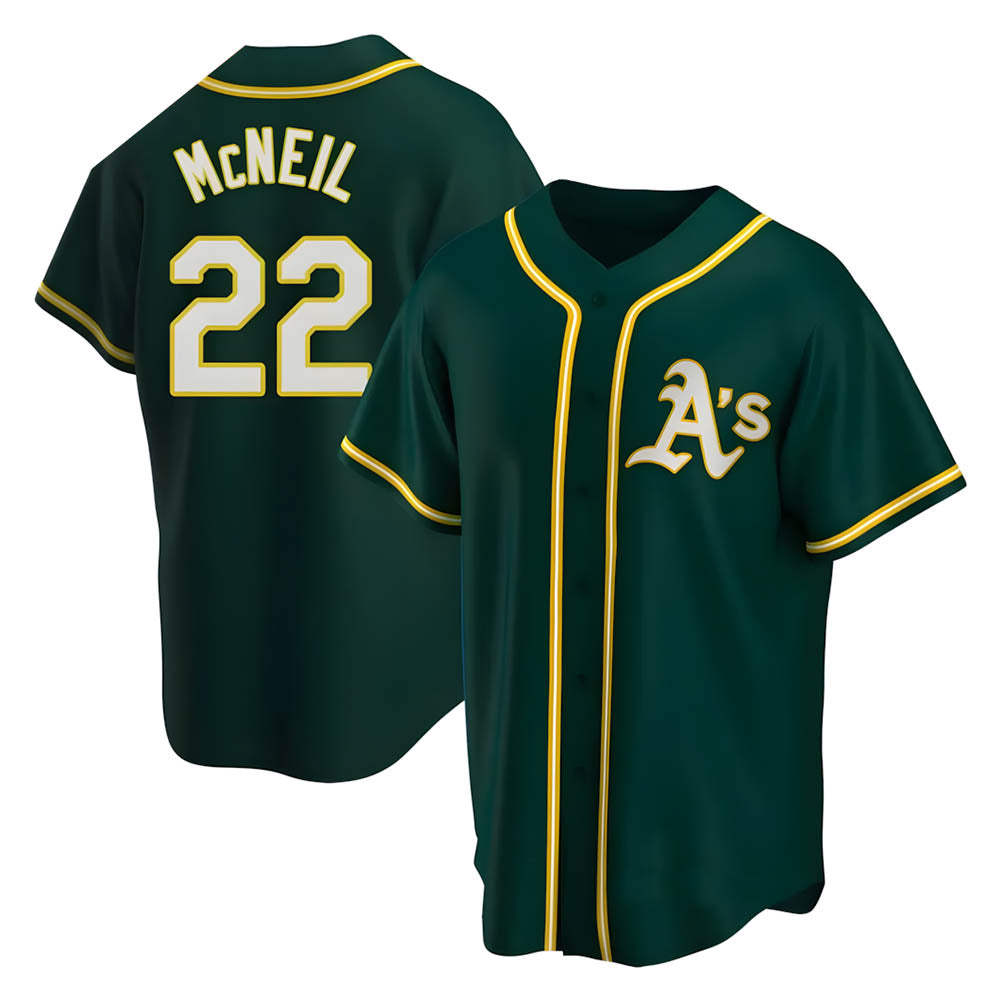 Crovyle Athletics #22 Jeff McNeil player Green Replica Alternate Stitched Jersey