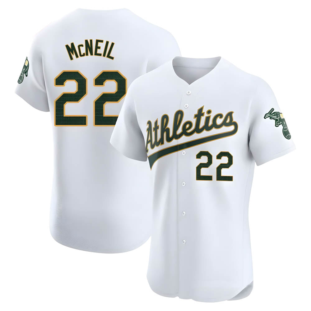 Crovyle Athletics #22 Jeff McNeil player White Elite Home Stitched Jersey