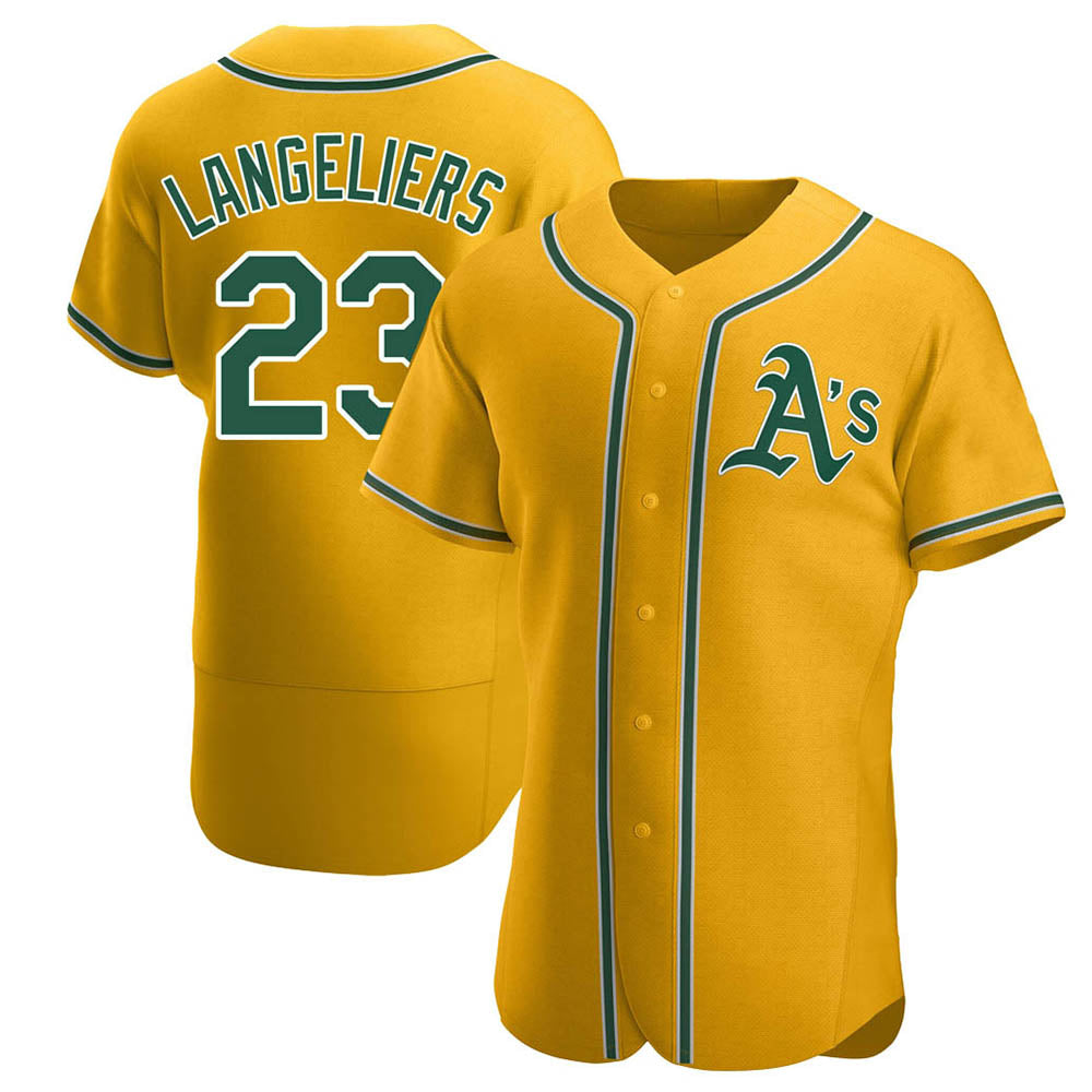 Crovyle Athletics #23 Shea Langeliers Player Gold Authentic Alternate Stitched Jerseys