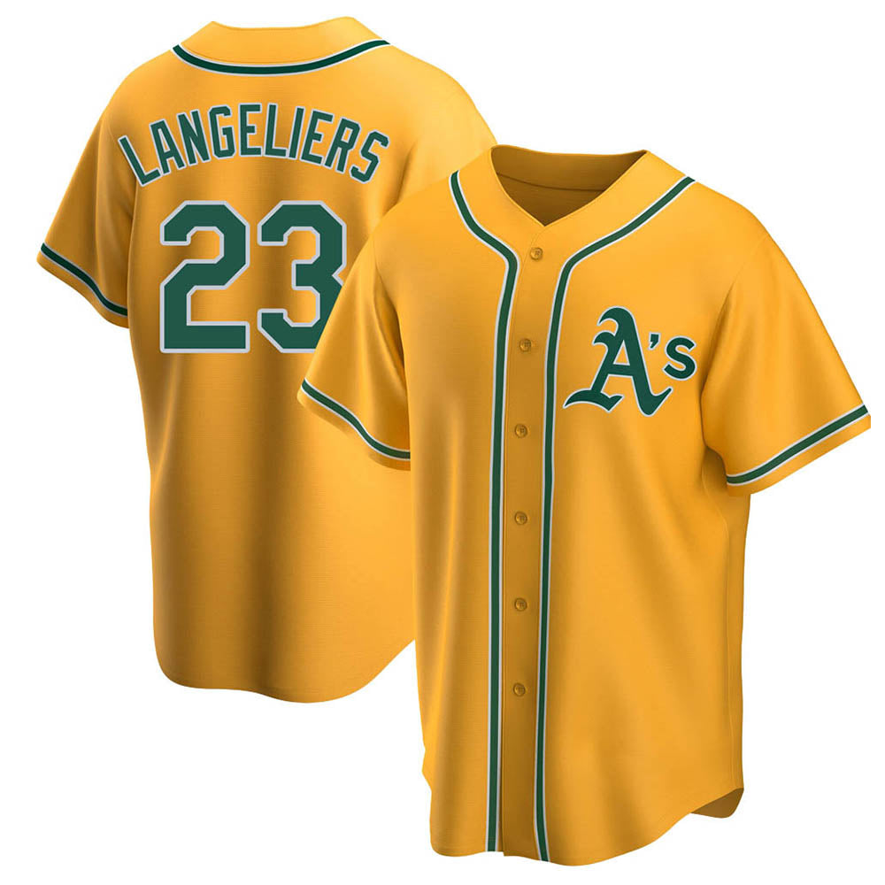 Crovyle Athletics #23 Shea Langeliers Player Gold Replica Alternate Stitched Jersey