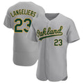Crovyle Athletics #23 Shea Langeliers Player Gray Authentic Road Stitched Jersey