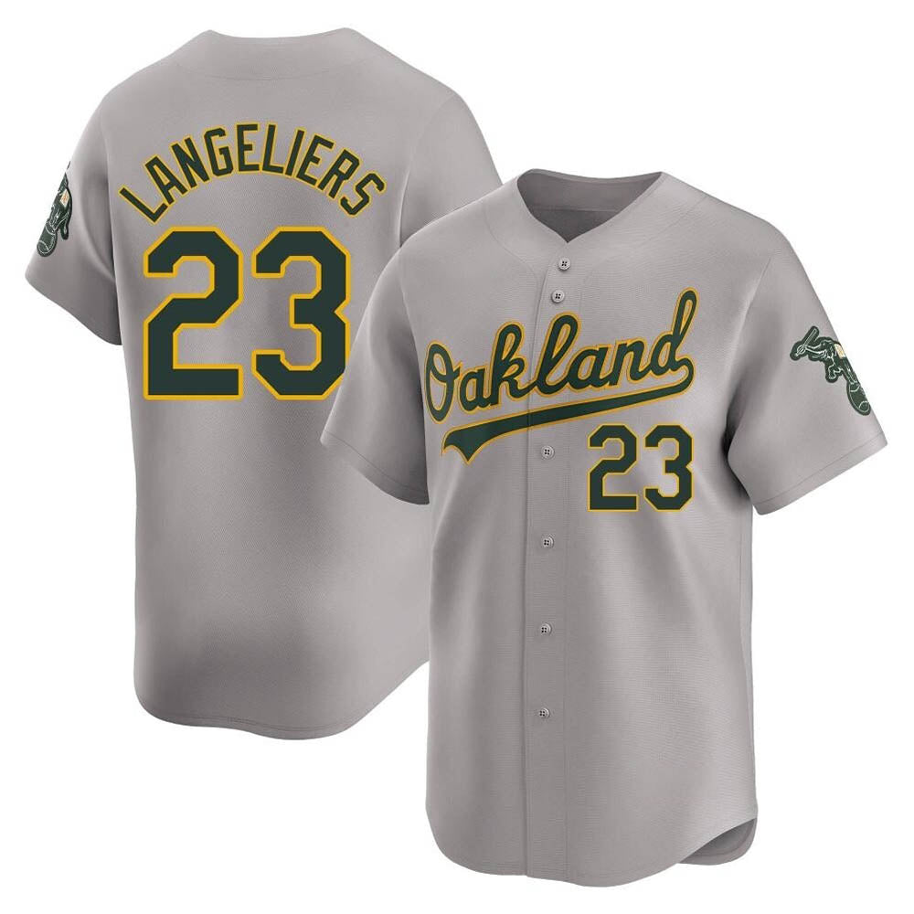 Crovyle Athletics #23 Shea Langeliers Player Gray Limited Away Stitched Jersey