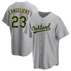 Crovyle Athletics #23 Shea Langeliers Player Gray Replica Road Stitched Jerseys