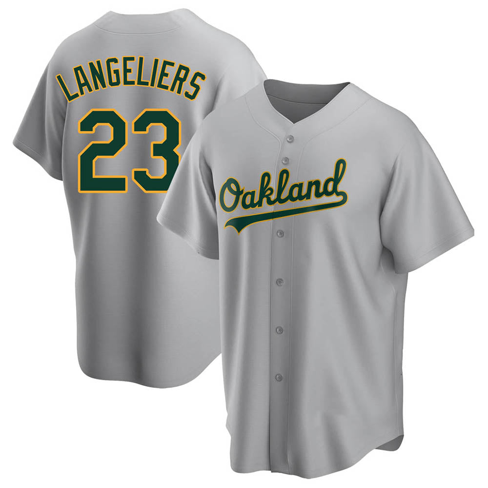 Crovyle Athletics #23 Shea Langeliers Player Gray Replica Road Stitched Jerseys