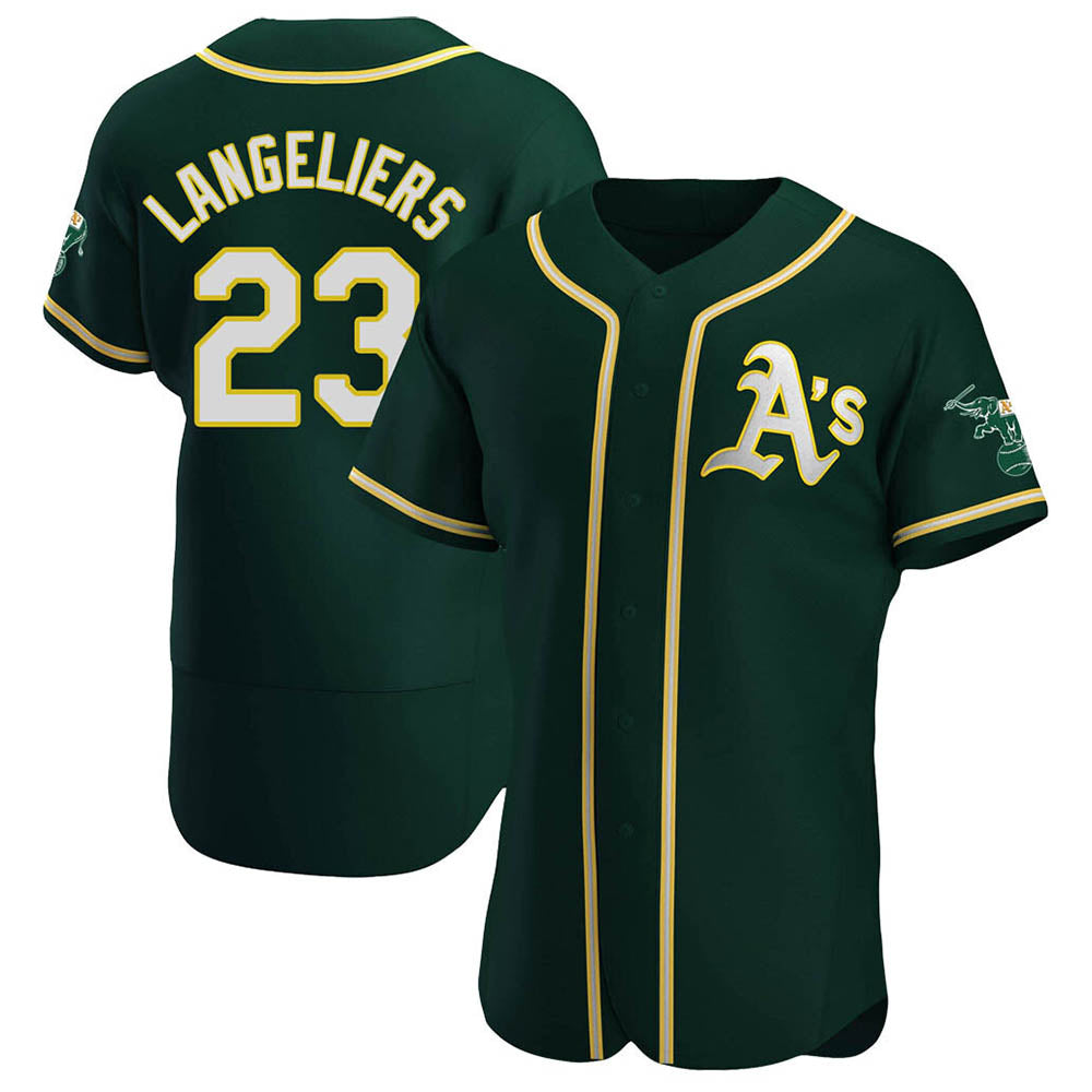 Crovyle Athletics #23 Shea Langeliers Player Green Authentic Alternate Stitched Jerseys