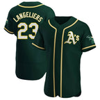 Crovyle Athletics #23 Shea Langeliers Player Green Authentic Alternate Stitched Jerseys