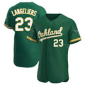 Crovyle Athletics #23 Shea Langeliers Player Green Authentic Kelly Alternate Stitched Jerseys