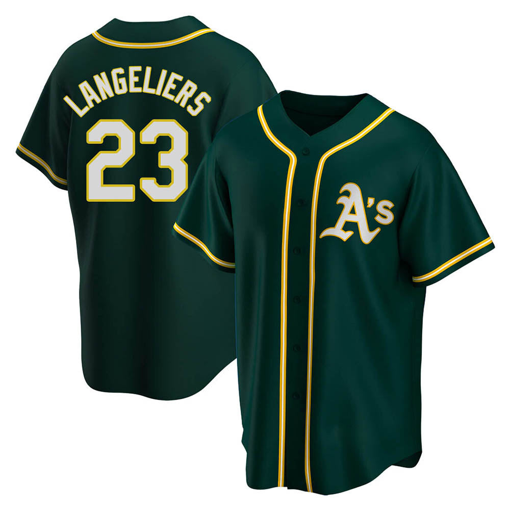 Crovyle Athletics #23 Shea Langeliers Player Green Replica Alternate Stitched Jerseys