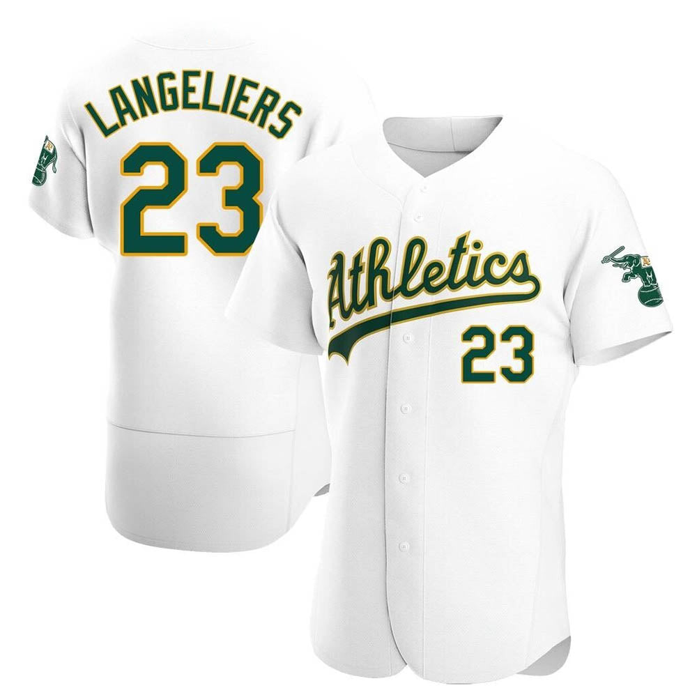 Crovyle Athletics #23 Shea Langeliers Player White Authentic Home Stitched Jersey