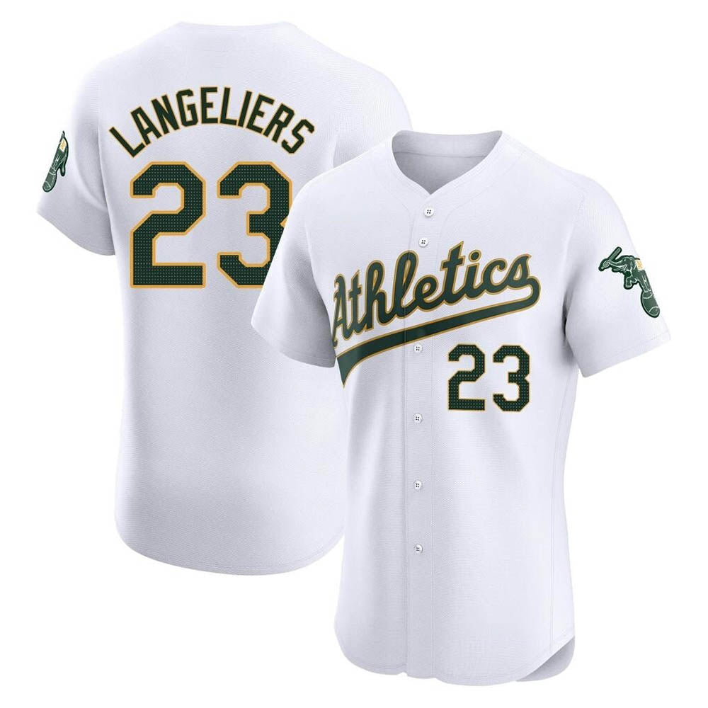 Crovyle Athletics #23 Shea Langeliers Player White Elite Home Stitched Jersey