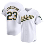Crovyle Athletics #23 Shea Langeliers Player White Limited Home Stitched Jersey