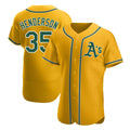 Crovyle Athletics #35 Rickey Henderson Player Gold Authentic Alternate Stitched Jersey