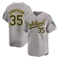 Crovyle Athletics #35 Rickey Henderson Player Gray Limited Away Stitched Jersey