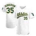Crovyle Athletics #35 Rickey Henderson Player White Authentic Home Stitched Jersey