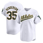 Crovyle Athletics #35 Rickey Henderson Player White Limited Home Stitched Jersey