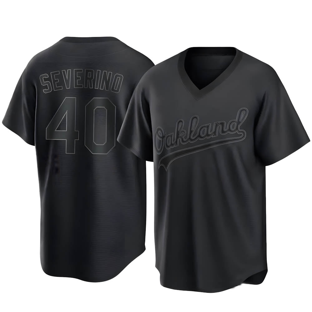 Crovyle Athletics #40 Luis Severino player Black Replica Pitch Fashion Stitched Jersey