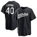 Crovyle Athletics #40 Luis Severino player Black&White Replica Stitched Jersey