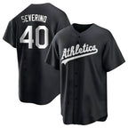 Crovyle Athletics #40 Luis Severino player Black&White Replica Stitched Jersey
