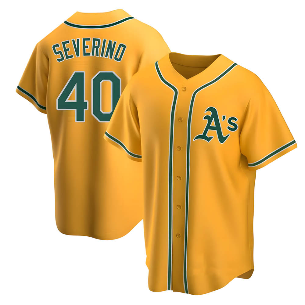 Crovyle Athletics #40 Luis Severino player Gold Replica Alternate Stitched Jersey