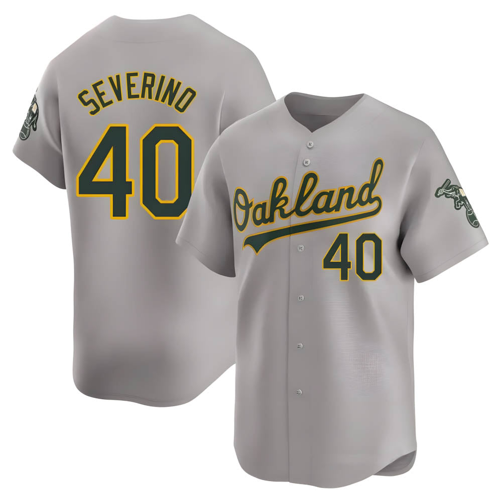 Crovyle Athletics #40 Luis Severino player Gray Limited Away Stitched Jersey