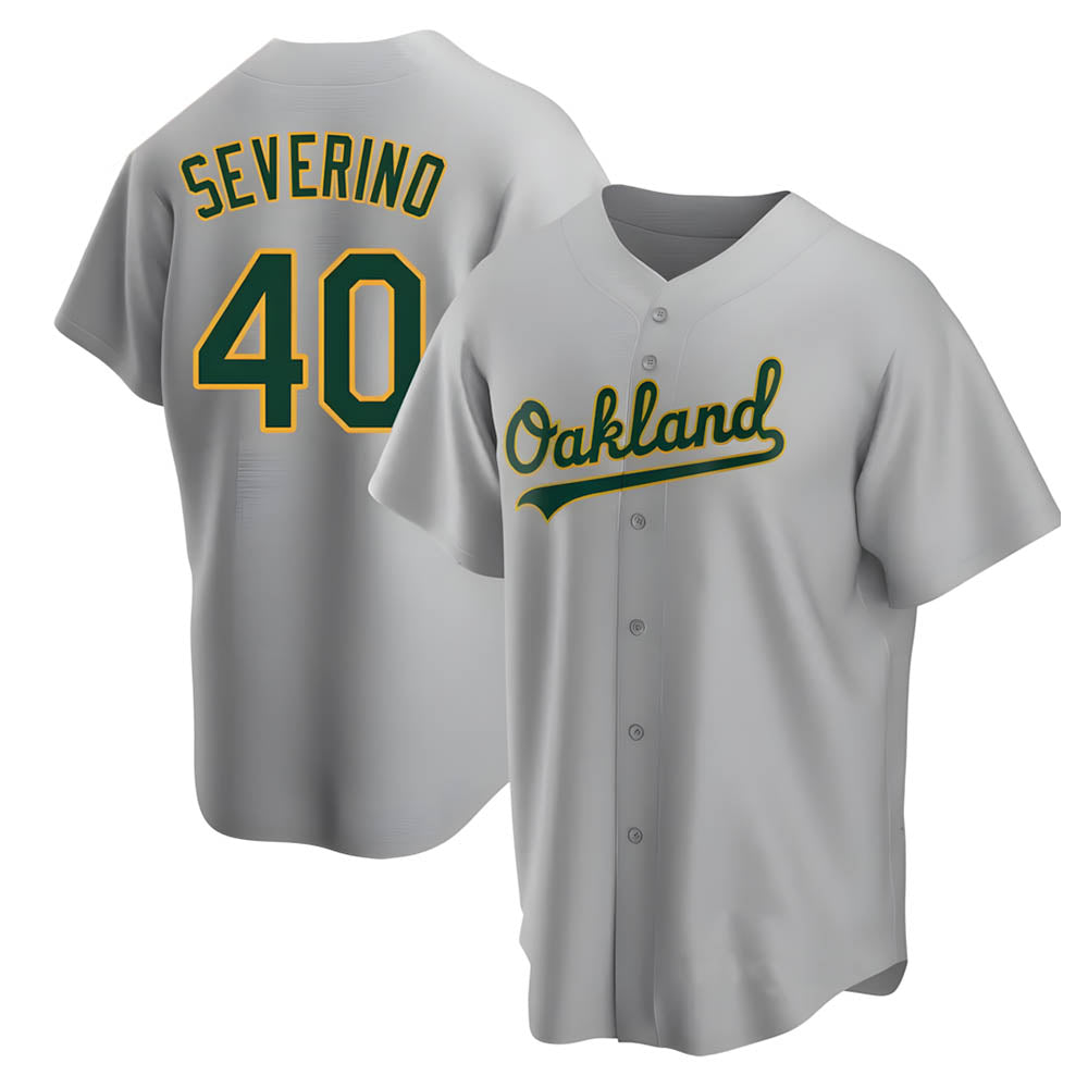 Crovyle Athletics #40 Luis Severino player Gray Replica Road Stitched Jersey