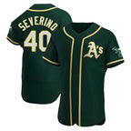 Crovyle Athletics #40 Luis Severino player Green Authentic Alternate Stitched Jersey