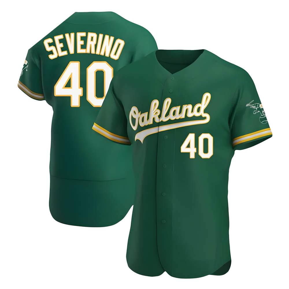 Crovyle Athletics #40 Luis Severino player Green Authentic Kelly Alternate Stitched Jersey