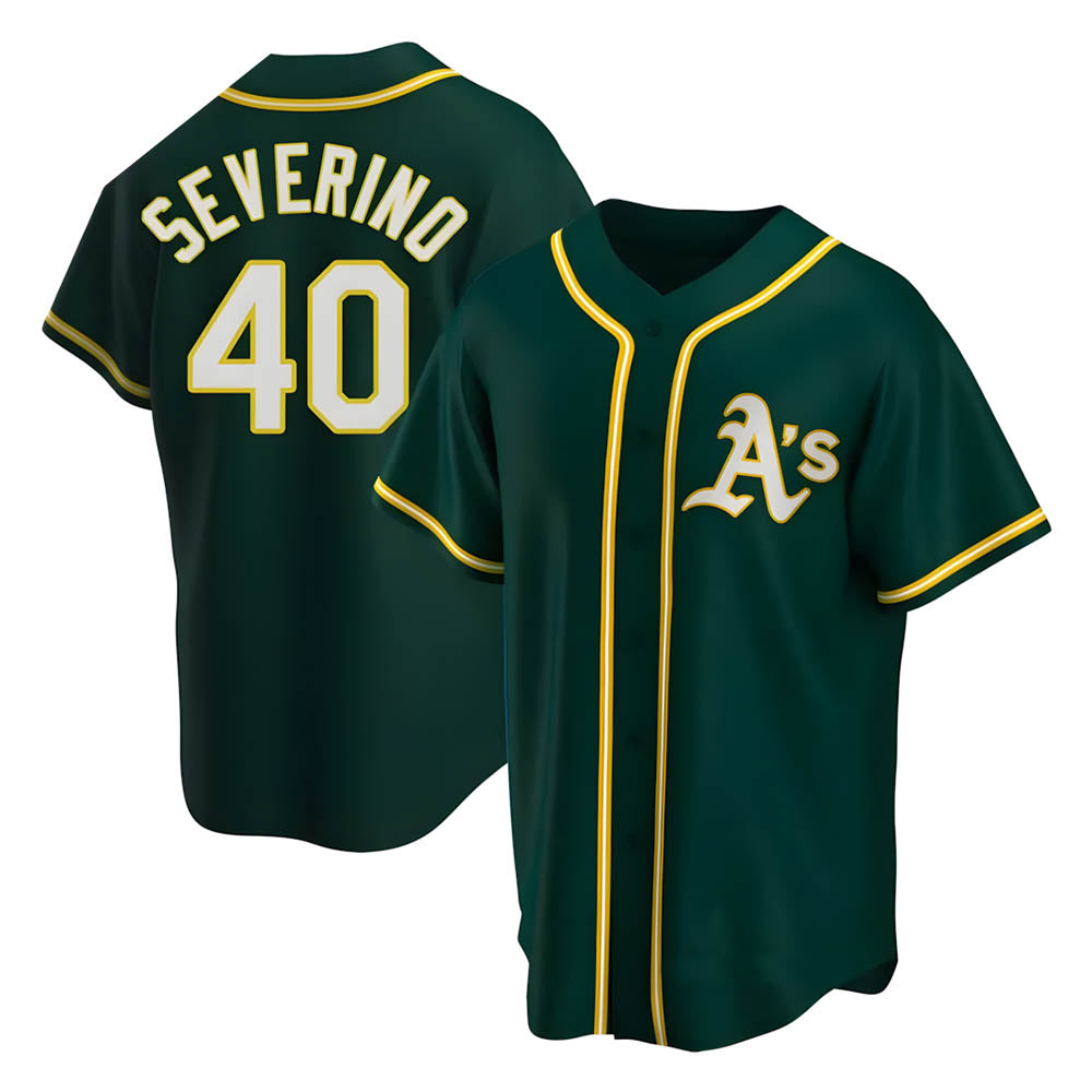 Crovyle Athletics #40 Luis Severino player Green Replica Alternate Stitched Jersey
