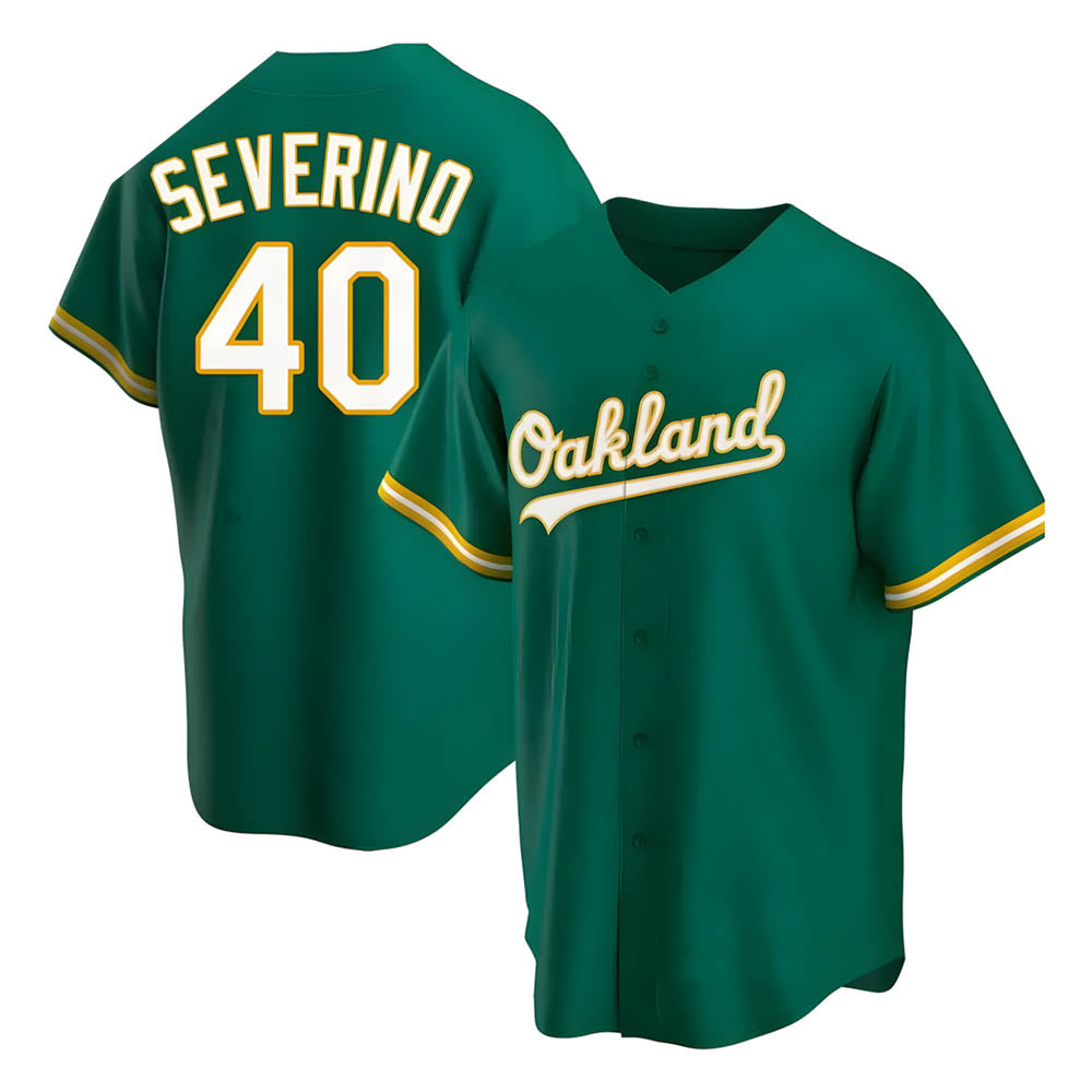 Crovyle Athletics #40 Luis Severino player Green Replica Kelly Alternate Stitched Jersey