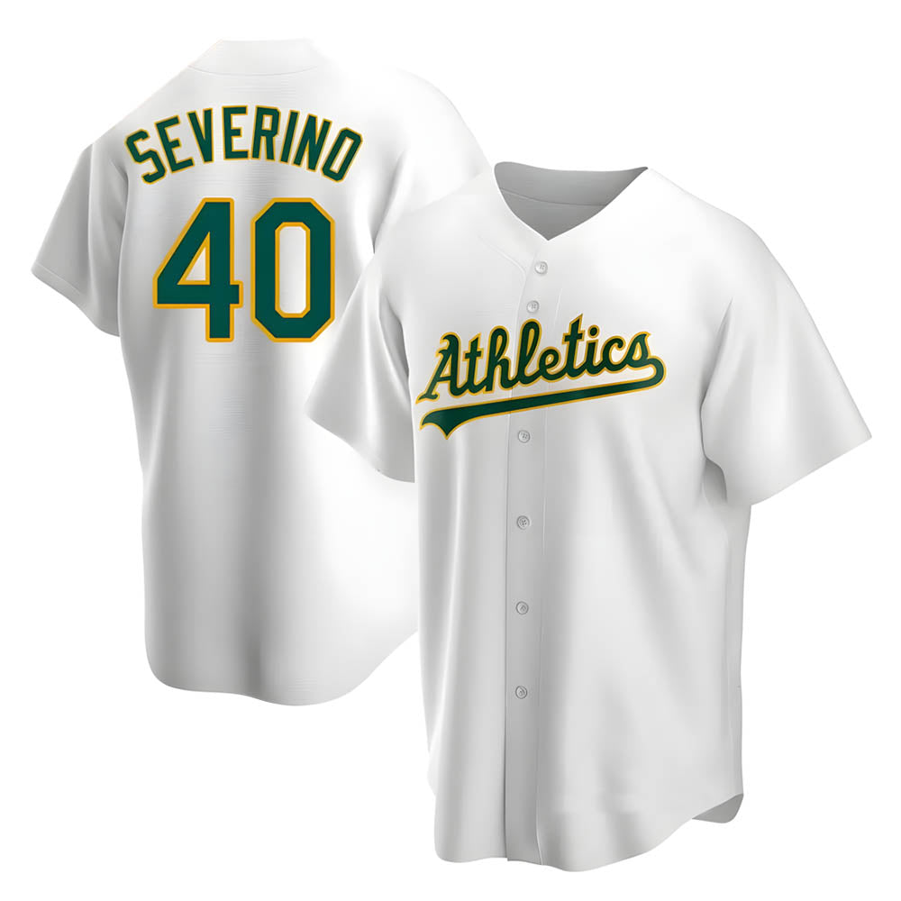 Crovyle Athletics #40 Luis Severino player White Replica Home Stitched Jersey