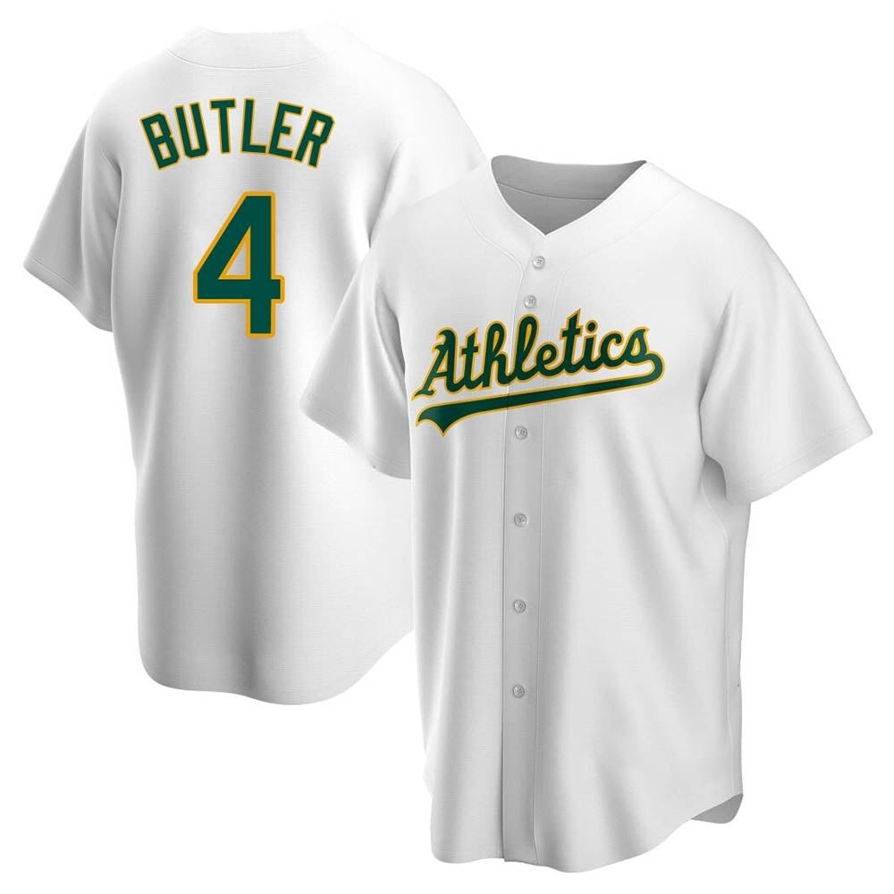 Crovyle Athletics #4 Lawrence Butler player White Replica Home Stitched Jersey