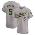 Crovyle Athletics #5 Jacob Wilson Gray Elite Road Stitched Jersey