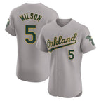 Crovyle Athletics #5 Jacob Wilson Gray Elite Road Stitched Jersey