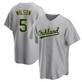 Crovyle Athletics #5 Jacob Wilson Gray Replica Road Stitched Jersey