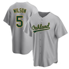 Crovyle Athletics #5 Jacob Wilson Gray Replica Road Stitched Jersey