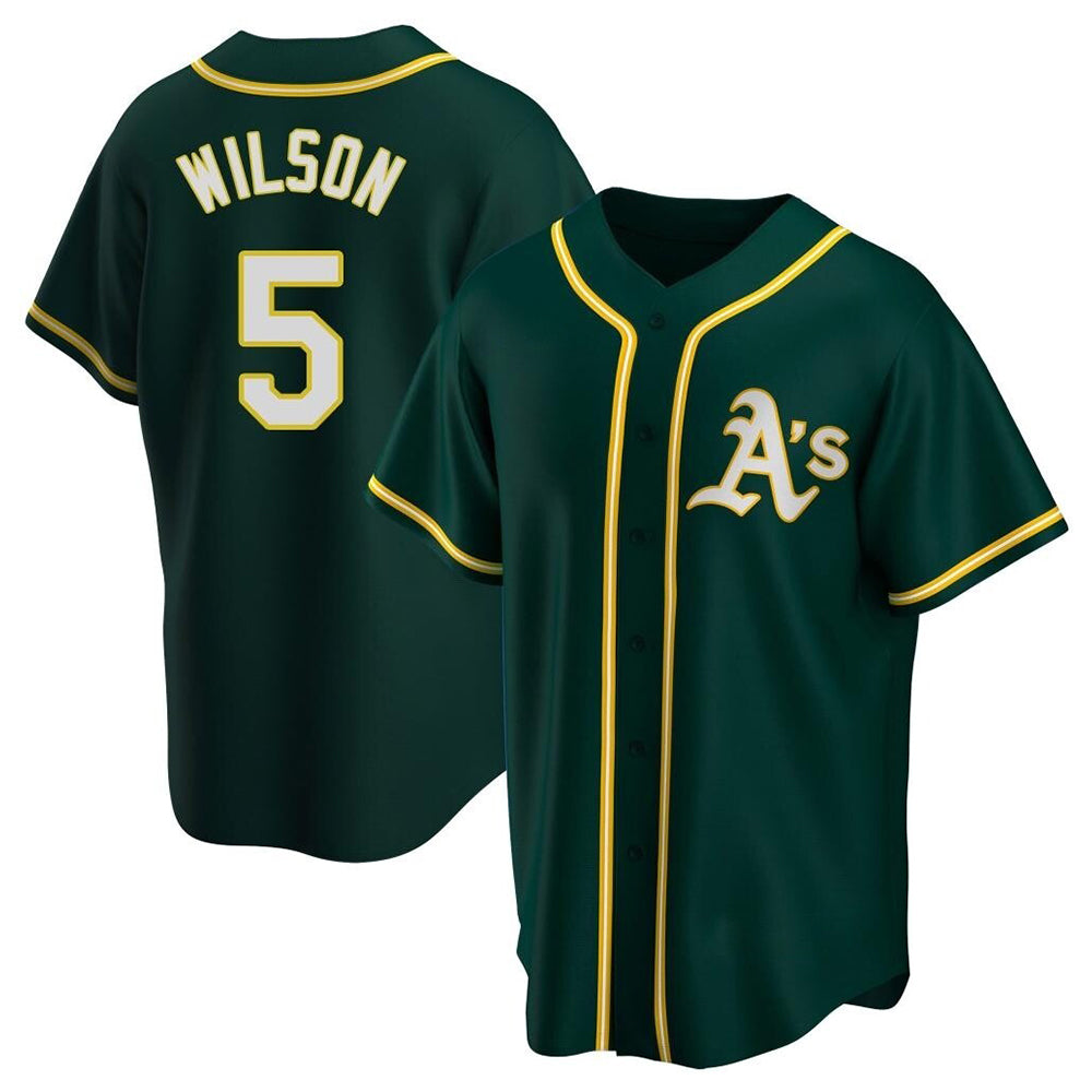 Crovyle Athletics #5 Jacob Wilson Green Replica Alternate Stitched Jersey
