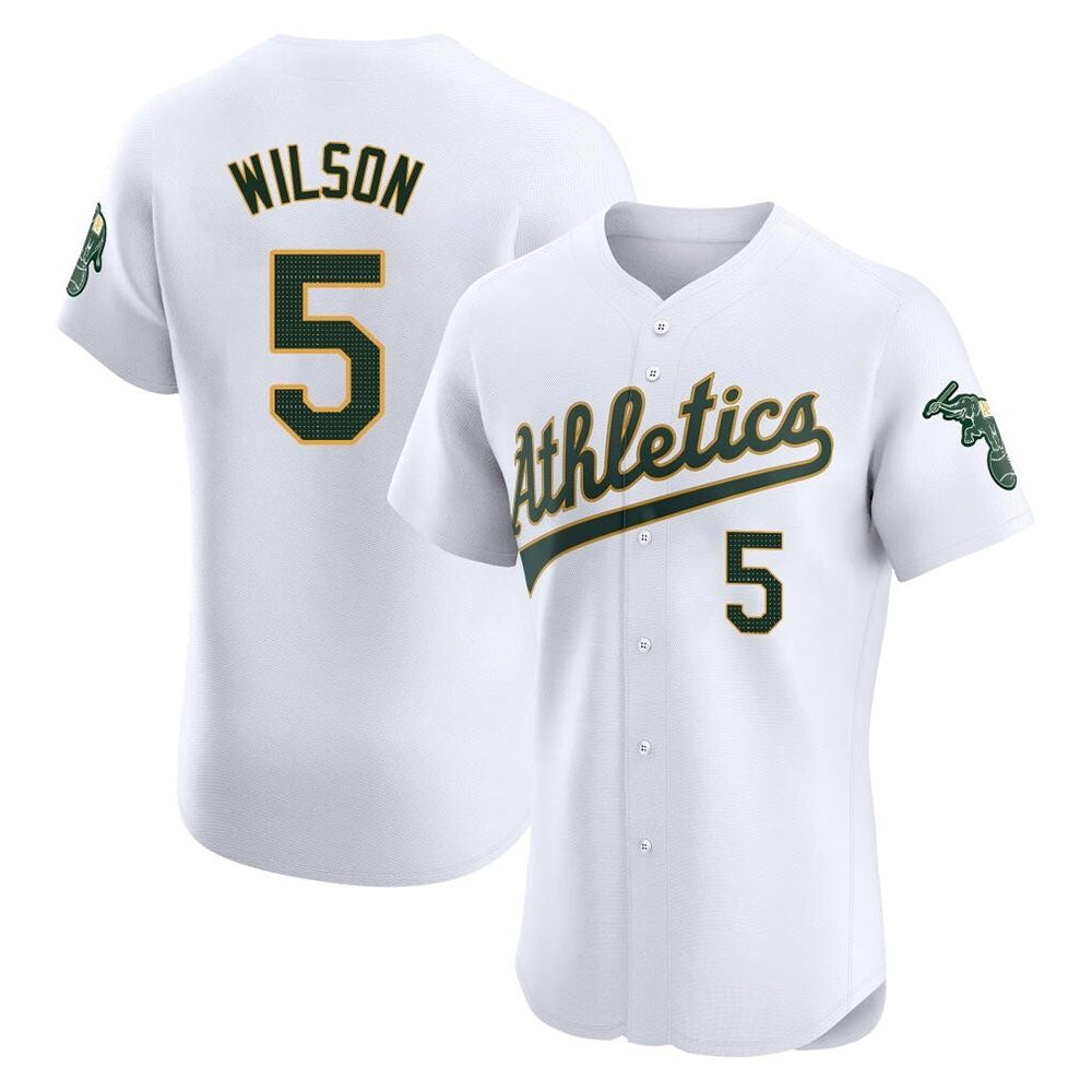 Crovyle Athletics #5 Jacob Wilson White Elite Home Stitched Jersey