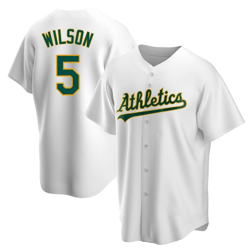 Crovyle Athletics #5 Jacob Wilson White Replica Home Stitched Jersey
