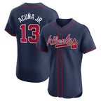 Crovyle A.Braves #13 Ronald Acuna Jr. Alternate Elite Player Jersey - Navy Personalized Jerseys