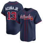 Crovyle A.Braves #13 Ronald Acuna Jr. Alternate Limited Jersey - Navy Personalized Jerseys