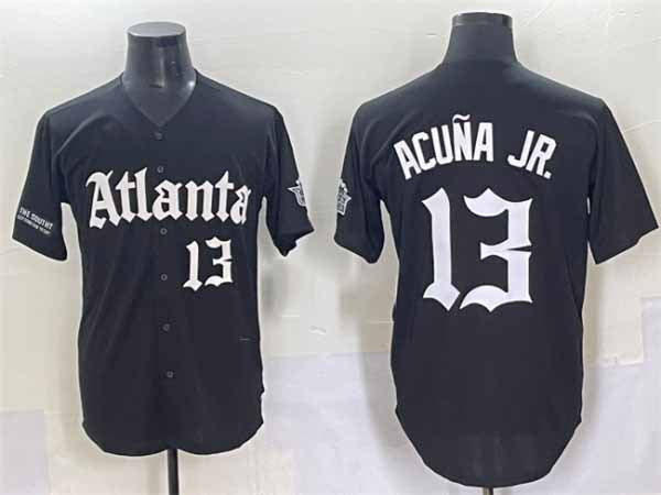 Crovyle A.Braves #13 Ronald Acuna Jr. Black Gothic South x Outkast Edition Vapor Limited Stitched Personalized Jersey