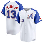Crovyle A.Braves #13 Ronald Acuna Jr. City Connect Limited Jersey - White Personalized Jerseys
