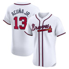 Crovyle A.Braves #13 Ronald Acuna Jr. Home Elite Jersey - White Personalized Jerseys