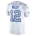 Crovyle B.Bills #12 Jim Kelly Player White Rivalries Collection Vapor Limited  Stitched Jerseys