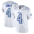 Crovyle B.Bills #4 James Cook III Player White Rivalries Collection Vapor Limited Stitched Jerseys