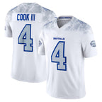 Crovyle B.Bills #4 James Cook III Player White Rivalries Collection Vapor Limited Stitched Jerseys