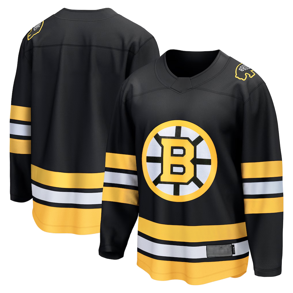 Crovyle B.Bruins Black Anniversary Home Breakaway Stitched Jerseys