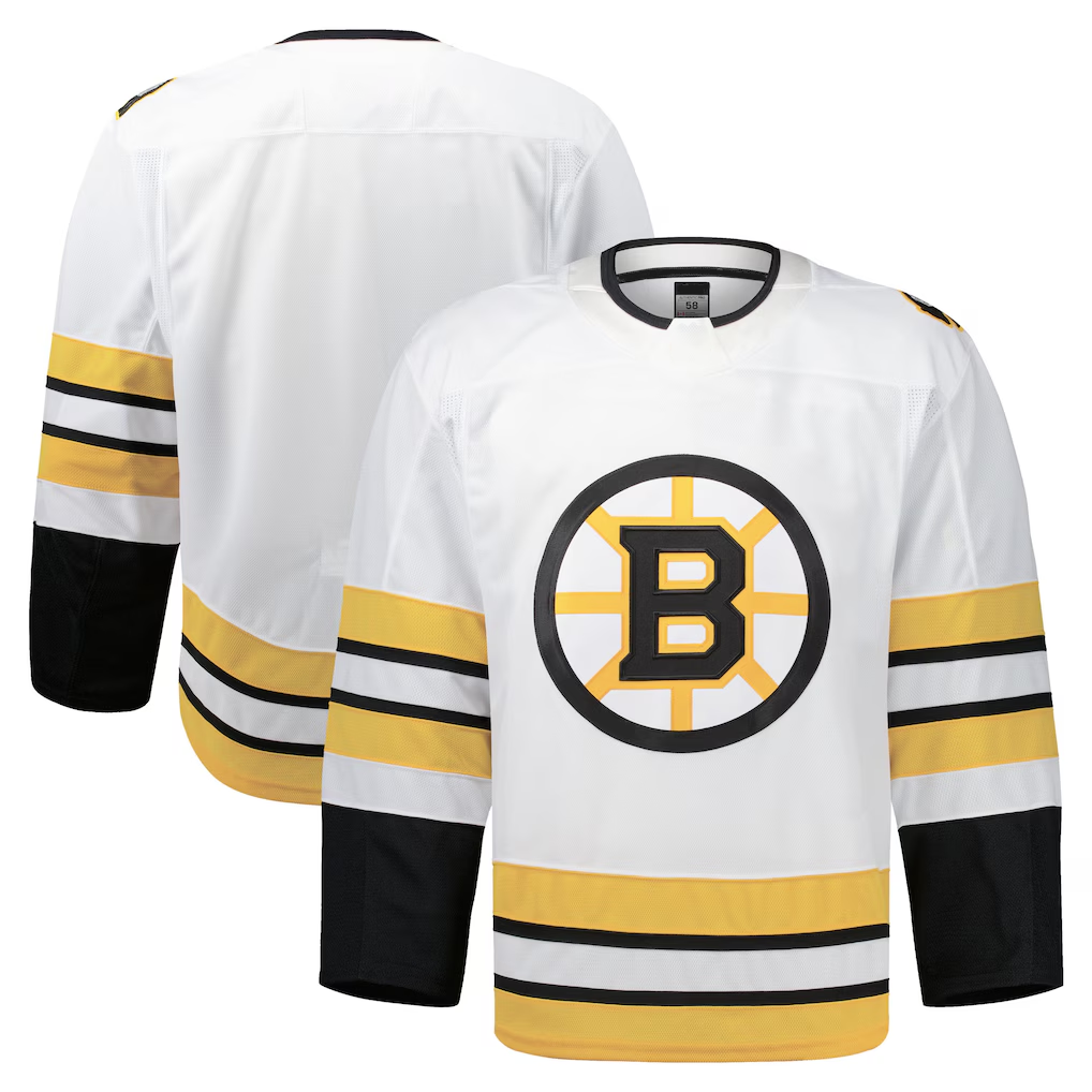 Crovyle B.Bruins White Away Authentic Pro Stitched Jerseys